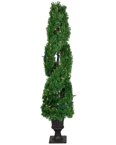 Northlight Real Touch™ Artificial Pre-lit Cedar Double Spiral Topiary Tree