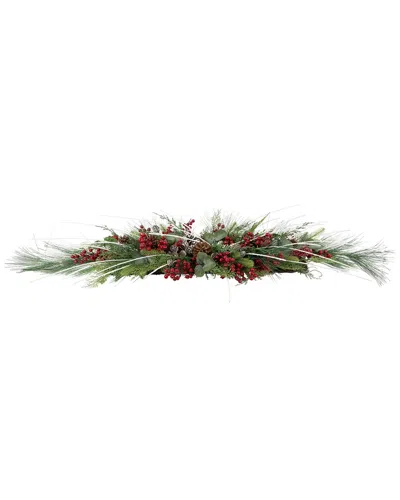 Northlight Real Touch Berries & Birch Twigs Artificial Pine Swag In Green