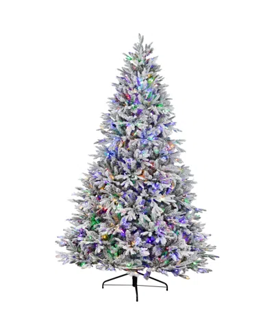Northlight Real Touch Elite Pre-lit Flocked Yukon Pine 7' Artificial Christmas Tree In Blue