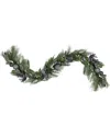 Northlight Real Touch Winter Foliage & Berries Artificial Garland In Green