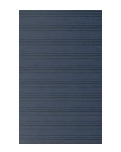 Northlight Rectangular Ticking Striped Outside Area Rug In Blue