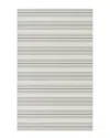 Northlight Rectangular Ticking Striped Outside Area Rug In White