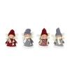 Northlight Red And Gray Plush Angel 4-pc. Christmas Ornament In Multi