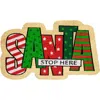 Northlight Red And Green "santa Stop Here" Outdoor Christmas Doormat 18" X 30" In Multi