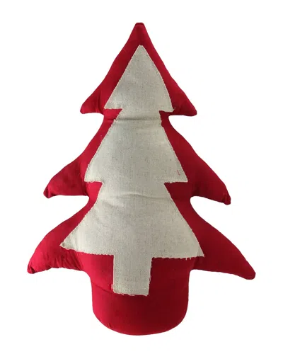 Northlight Red & Neutral Weighted Base Christmas Tree Tabletop Decoration