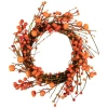 Northlight Red And Orange Berries With Mini Pumpkins Fall Harvest Wreath In Multi