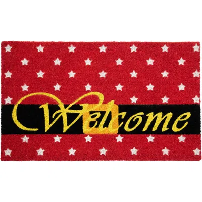 Northlight Red And White Santa Suit With Buckle "welcome" Coir Christmas Outdoor Doormat 18" X 30"