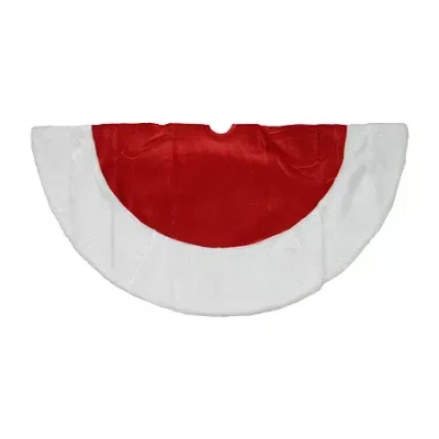 Northlight Red And White Traditional Border Tree Skirt In Multi