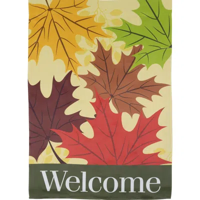 Northlight Red And Yellow Fall Leaves Welcome Outdoor House Flag 28" X 40" In Multi