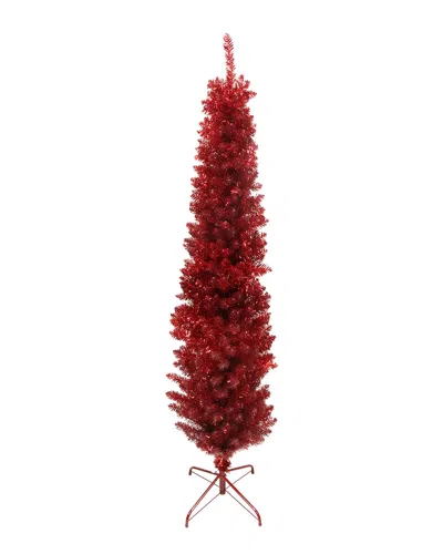 Northlight Red Artificial Tinsel Pencil Christmas Tree