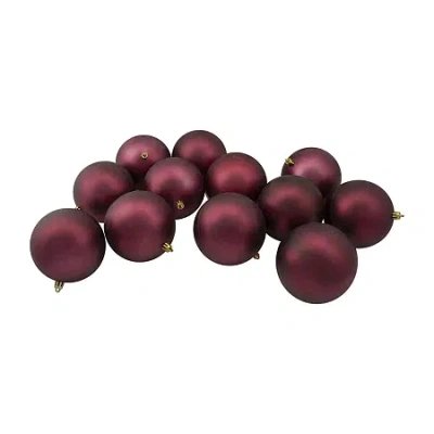 Northlight Red Matte Ball 12-pc. Christmas Ornament In Brown
