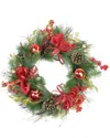 Northlight Red Ornament & Berry Gold Glittered Artificial Christmas Wreath