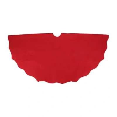 NORTHLIGHT RED SCALLOPED EDGE TREE SKIRT