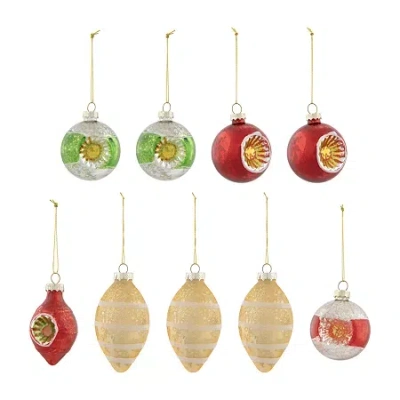 Northlight Refleor 2-finish 9-pc. Christmas Ornament In Multi