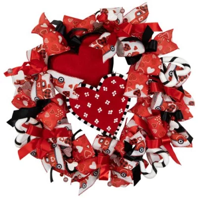 Northlight Ribbon And Twig Valentine's Day Wreath In Red