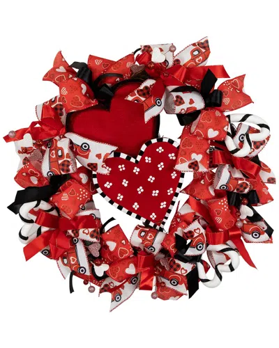 Northlight Ribbon & Twig Valentine's Day Wreath In Red