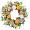 Northlight Rose And Hydrangea Floral Spring Wreath In Pink