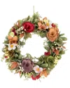 Northlight Rose & Pansy Artificial Wooden Wreath In Red