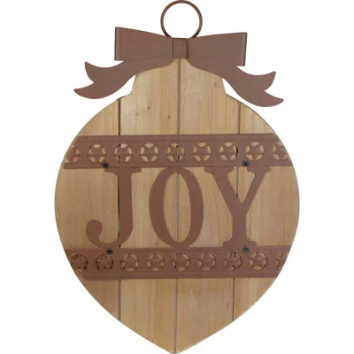 Northlight Rustic Joy Christmas Ornament Wall Sign In Neutral