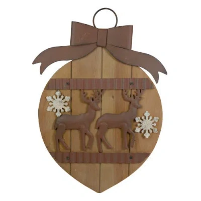 Northlight Rustic Reindeer Christmas Ornament Wall Sign In Brown