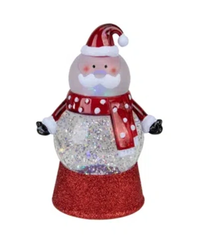 Northlight Santa Claus Led Lighted Swirling Glitter Water Globe Christmas Table Top Decoration In Red