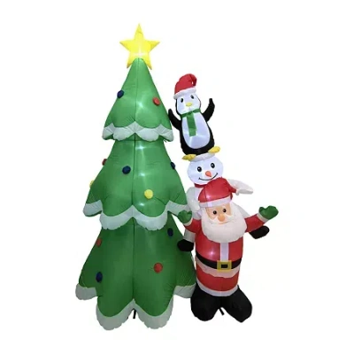 Northlight Santa Snowman And Penguin Outdoor Christmas Yard Art In Multi