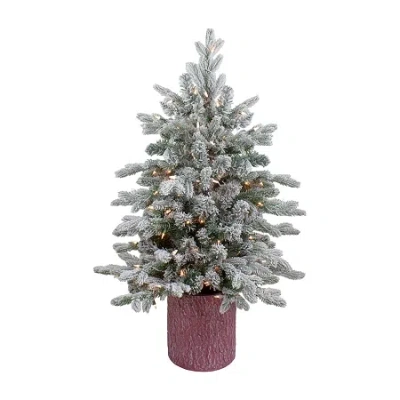 Northlight Saratoga Spruce Artificial In Pot Clear Lights 4 Foot Pre-lit Christmas Tree In Multi
