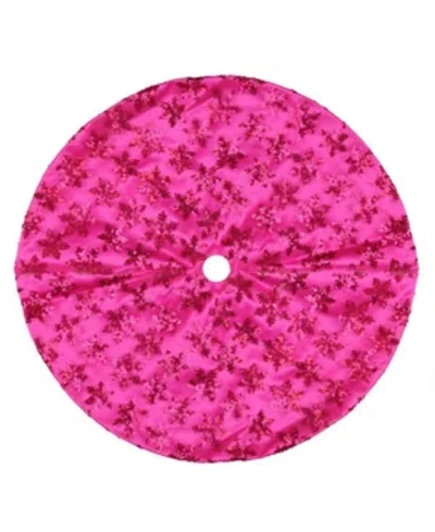 Northlight Sequin Snowflake Mini Christmas Tree Skirt In Pink
