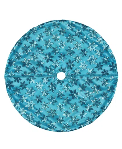 Northlight Sequin Snowflake Pattern Mini Christmas Tree Skirt, 20" In Blue