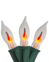 Northlight Set Of 10 Flickering Amber Flame C7 Halloween Lights In Orange