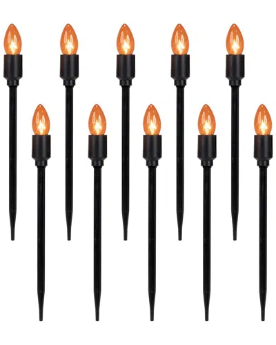 Northlight Set Of 10 Halloween Pathway Markers In Black