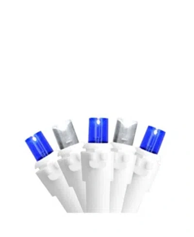 Northlight Set Of 100 Blue And Pure White Led Wide Angle Icicle Christmas Lights - White Wire