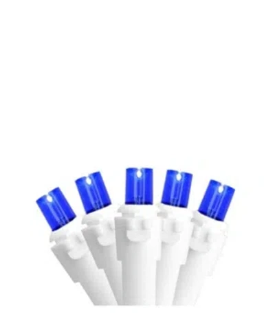 Northlight Set Of 100 Blue Led Wide Angle Icicle Christmas Lights - White Wire