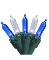 Northlight Set Of 100 Blue Pure White Led Mini Christmas Lights 4" Spacing In Blue