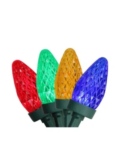 Northlight Set Of 100 Multi Colored Faceted Led C7 Christmas Lights - Green Wire