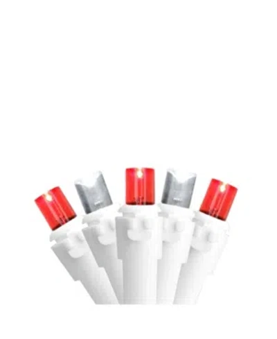 Northlight Set Of 100 Red And Pure White Led Wide Angle Icicle Christmas Lights - White Wire In Multi