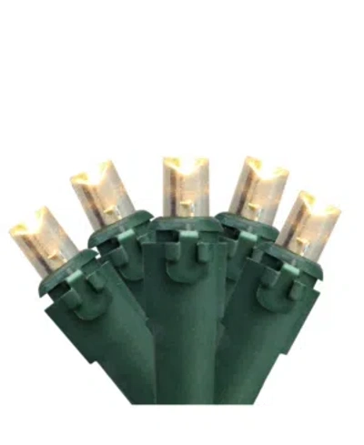 Northlight Set Of 100 Warm White Led Wide Angle Christmas Lights - Green Wire In Multi