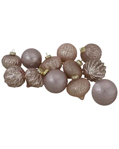 Northlight Set Of 12 Blush Pink Finial And Glass Ball Christmas Ornaments