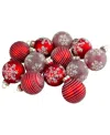 Northlight Set Of 12 Red Glass Christmas Ornaments In Red