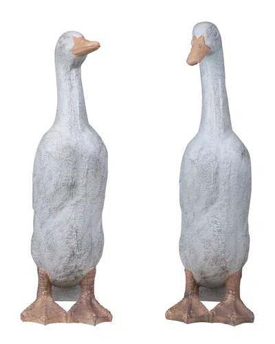 Northlight Set Of 2 Ducks Outdoor Garden Statues In White