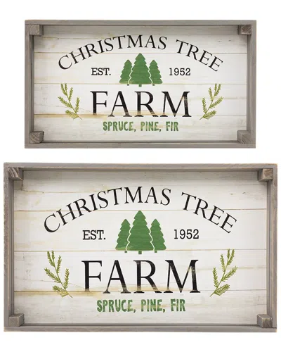 Northlight Set Of 2 Farm Fresh Christmas Display Trees