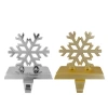 Northlight Set Of 2 Gold And Silver Shiny Snowflake Christmas Stocking Holders In Silver