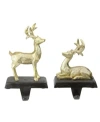 Northlight Set Of 2 Gold Reindeer Glittered Christmas Stocking Holders 8.5" In Gold