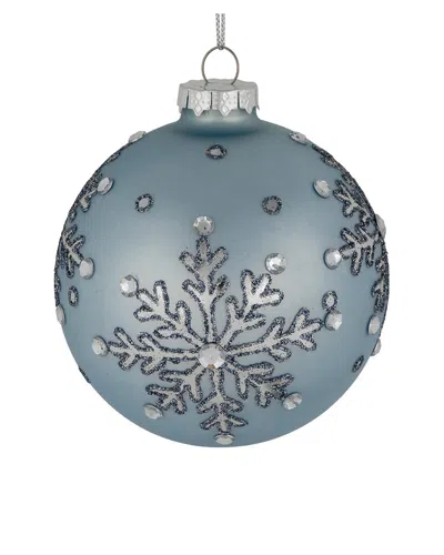 Northlight Set Of 2 Jeweled Reflective Snowflake Ornaments In Metallic