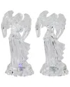 Northlight Set Of 2 Led Lighted Color Changing Angel Acrylic Christmas Decorations In Transparent