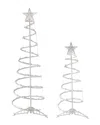 Northlight Set Of 2 Lighted Clear Outdoor Spiral Christmas Display In White