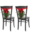 Northlight Set Of 2 Mixed Cedar & Pine Christmas Chair Back Swag In Green