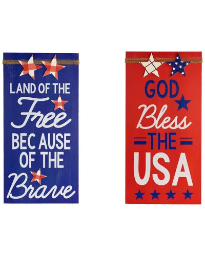 Northlight Set Of 2 Patriotic Wooden Plaques In Multi