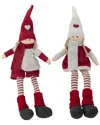 Northlight Discontinued  Set Of 2 Plush Boy & Girl Sitting Dzcor