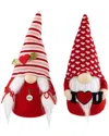 Northlight Set Of 2 Plush I Heart U Valentine's Day Gnomes In Red